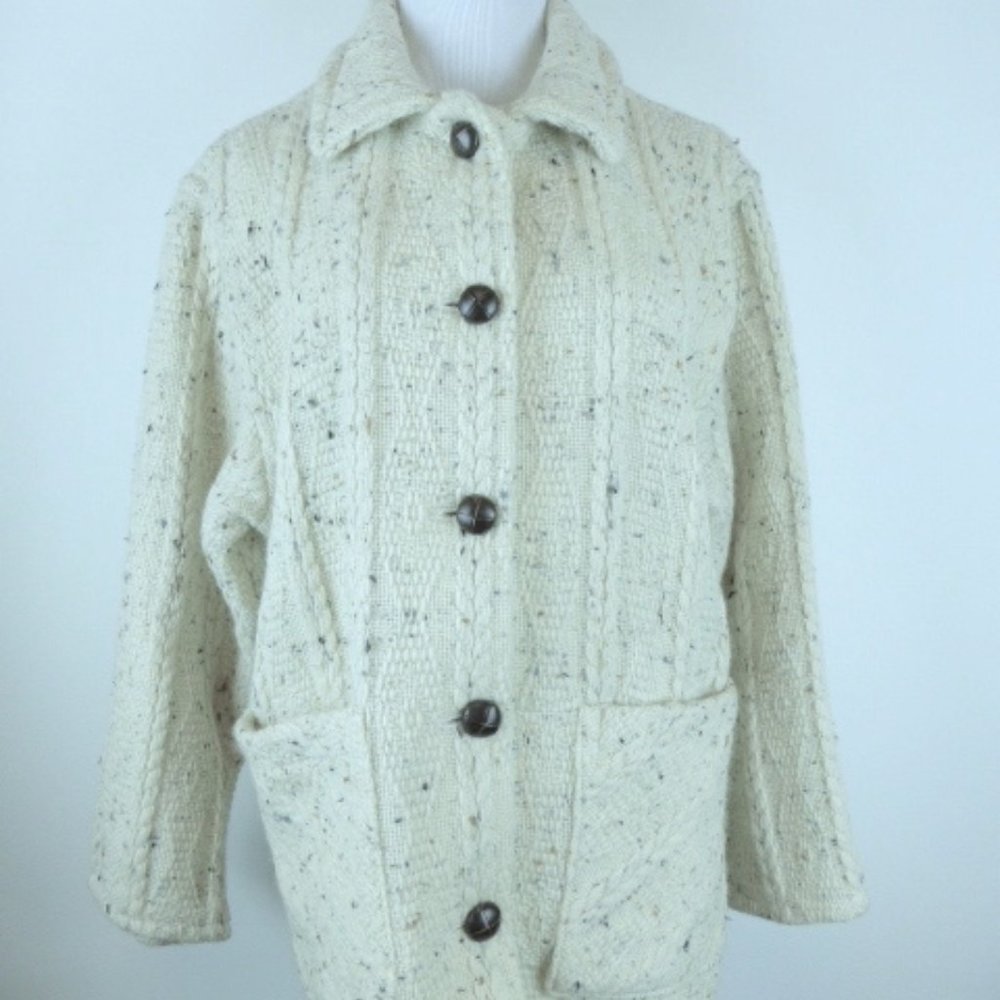 WEAVE OF THE IRISH ARAN Jacket HAND CRAFTED M